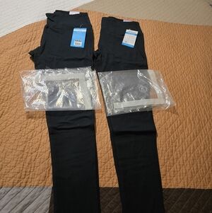 Set Of Black Cotton-Rich Leggings, New w/Tags & Packaging